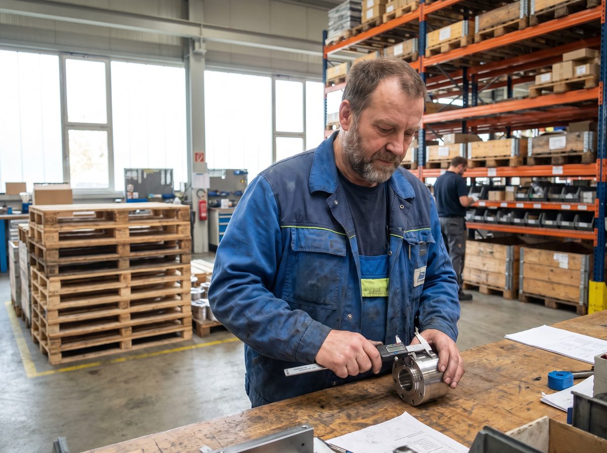 Wareneingangsprüfung mit Messschieber